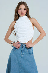 MIAMI NIGHTS HALTER NECK TIE BACK TOP