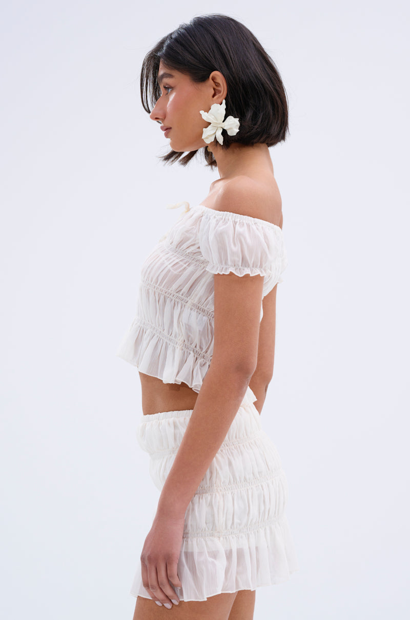 FLIRT WITH ME OFF THE SHOULDER BLOUSE