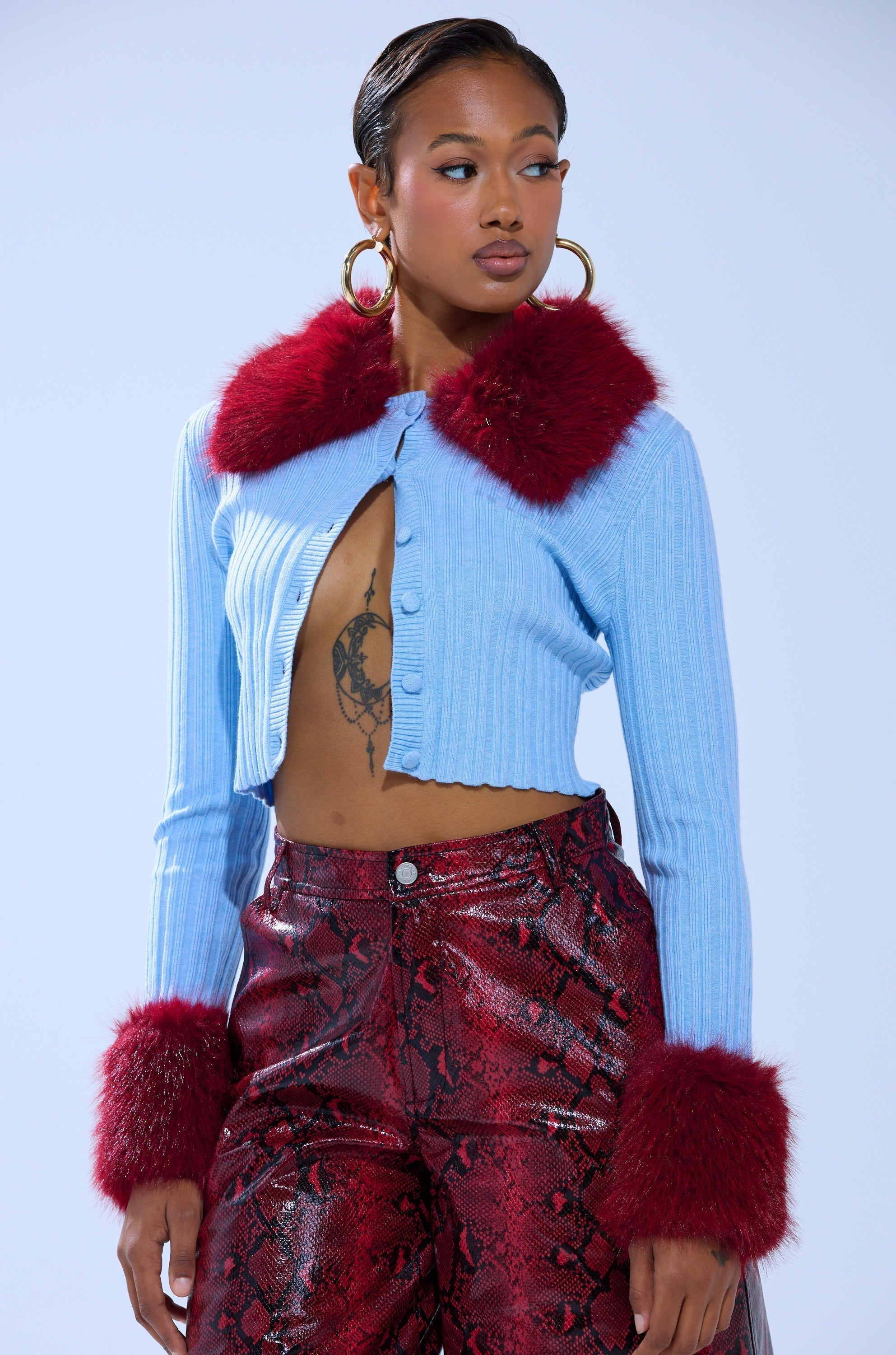 EXTRA IS MY MIDDLE NAME CARDIGAN WITH FUR