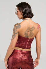 ROCKSTAR CHIC CORSET TOP IN RED