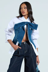 JULIE DENIM BOW BUTTON DOWN