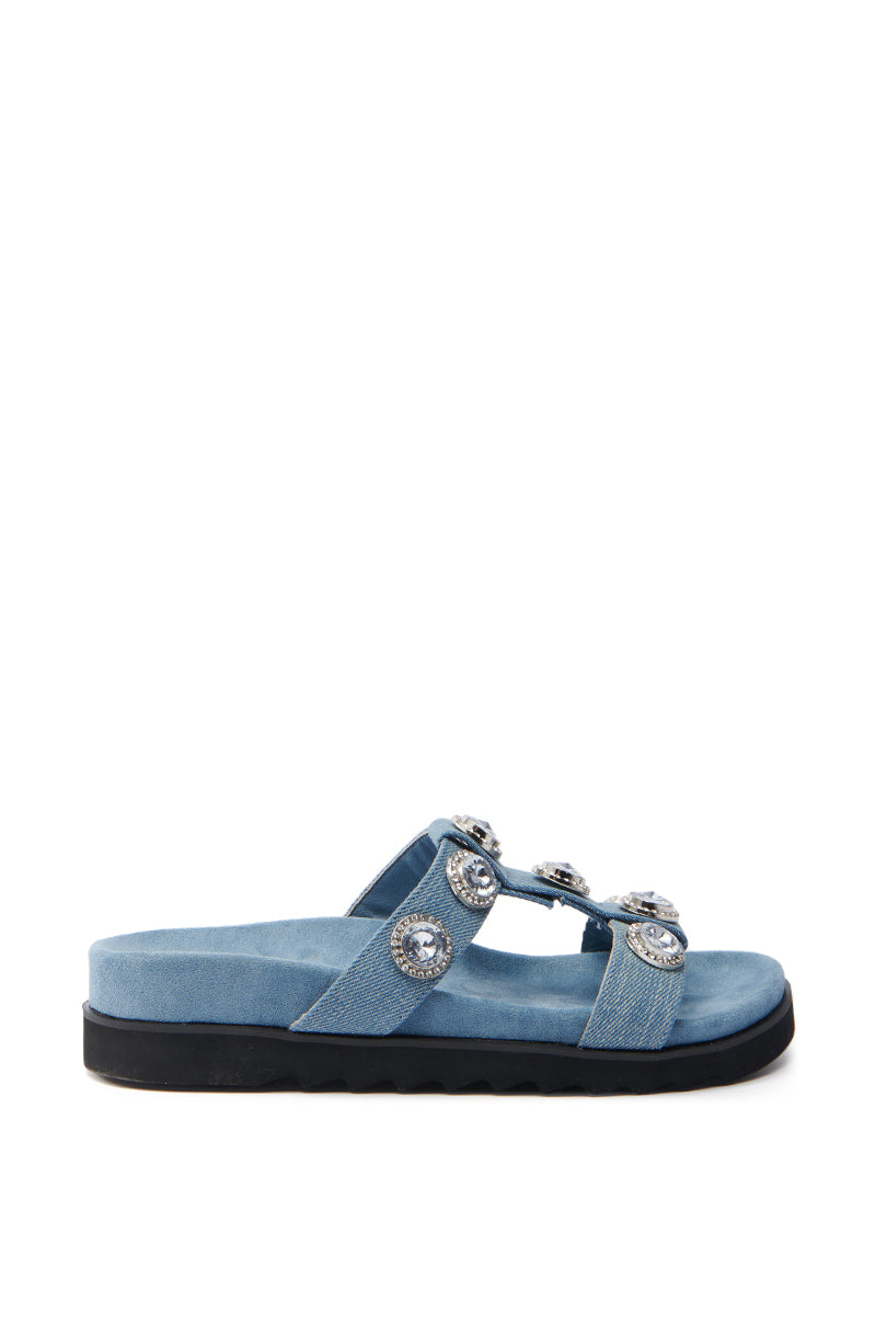 AZALEA WANG LUCINEA DENIM RHINESTONE SANDAL