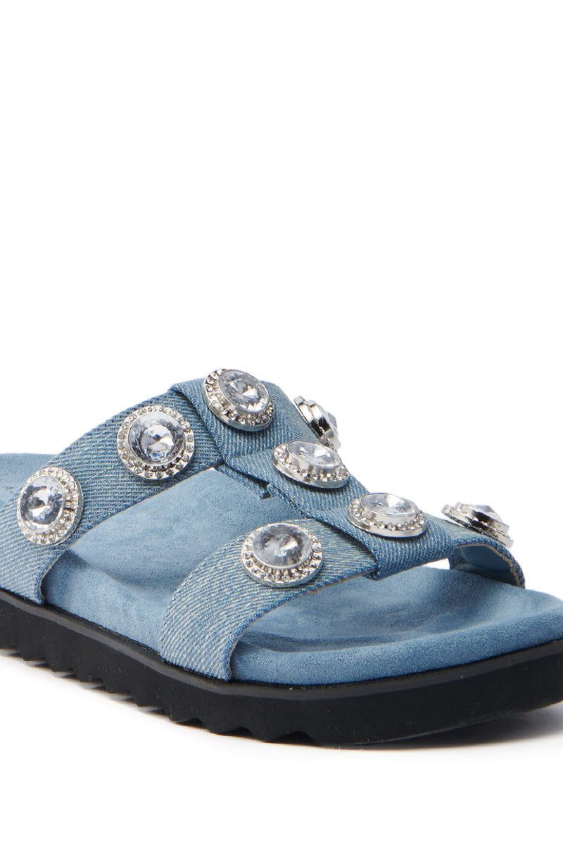 AZALEA WANG LUCINEA DENIM RHINESTONE SANDAL