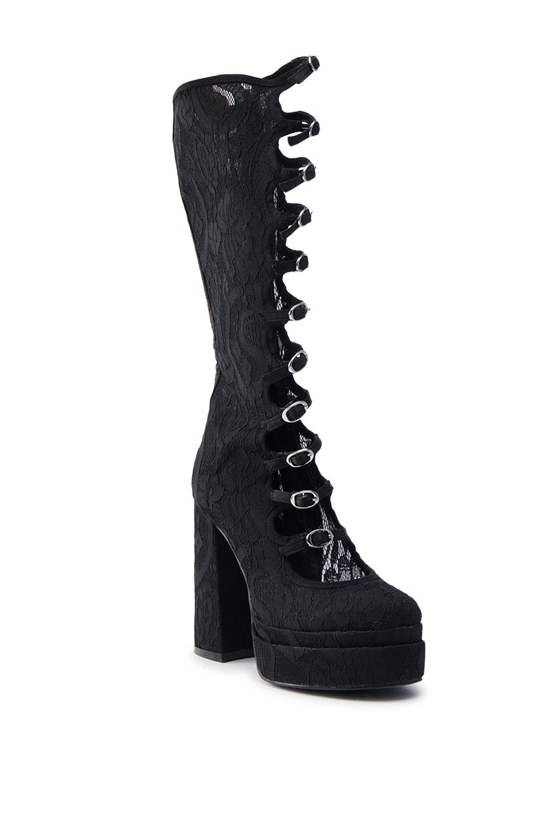 AZALEA WANG MARRIGOLD BOOT IN BLACK LACE