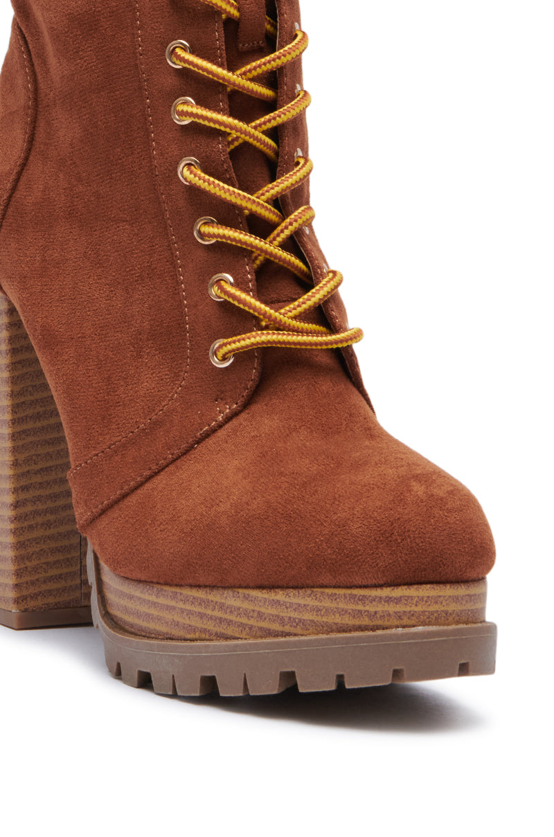MONCLAIR SUEDE LACE BOOTIE