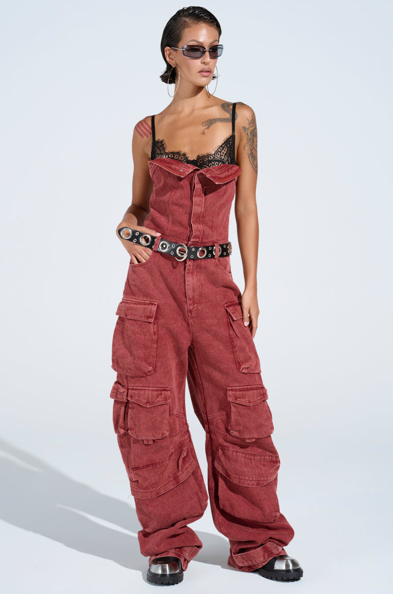 NOT INVITED CARGO JUMPSUIT