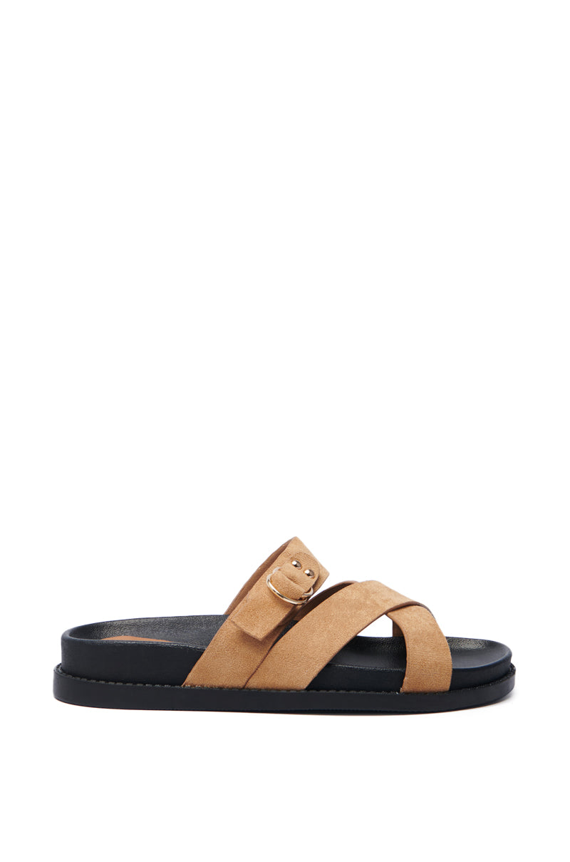 AZALEA WANG NESSAROSE TAN FAUX SUEDE SANDAL