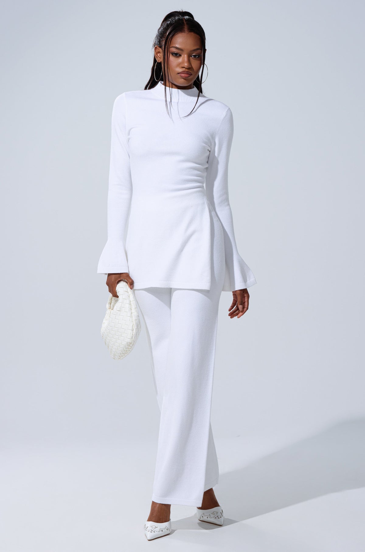 GET COZY WITH ME WIDE LEG PANT IN WHITE