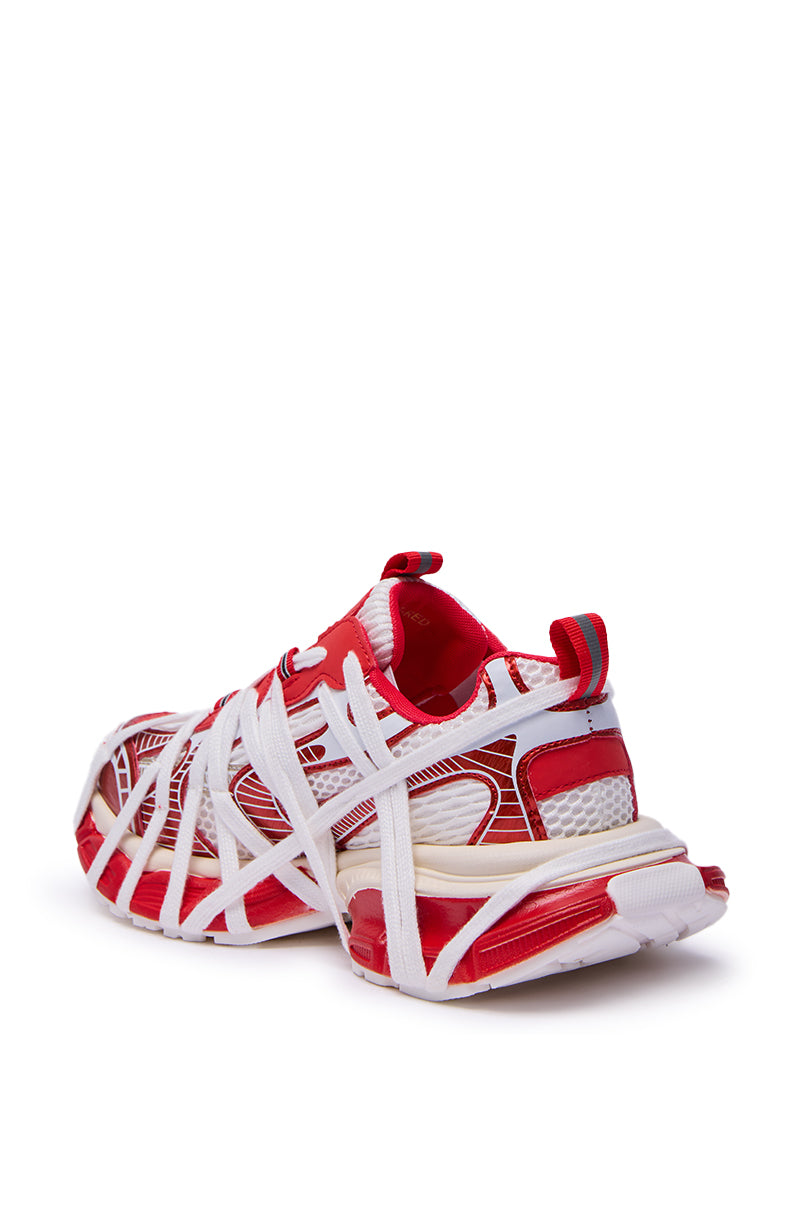AZALEA WANG SELIE RED FLAT SNEAKER