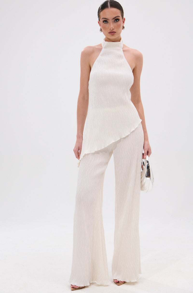 OLIVIA PLISSE PANT IN WHITE