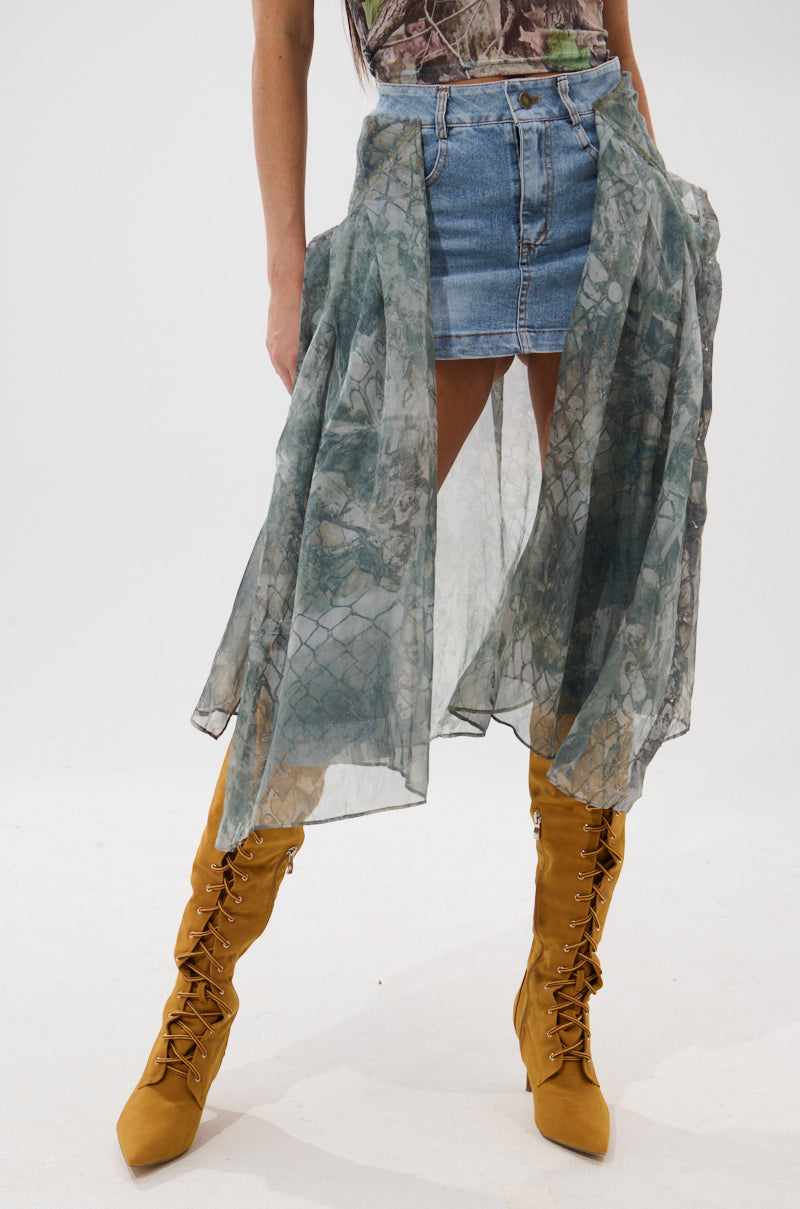 BRENDA DENIM MINI SKIRT WITH SIDE TIES