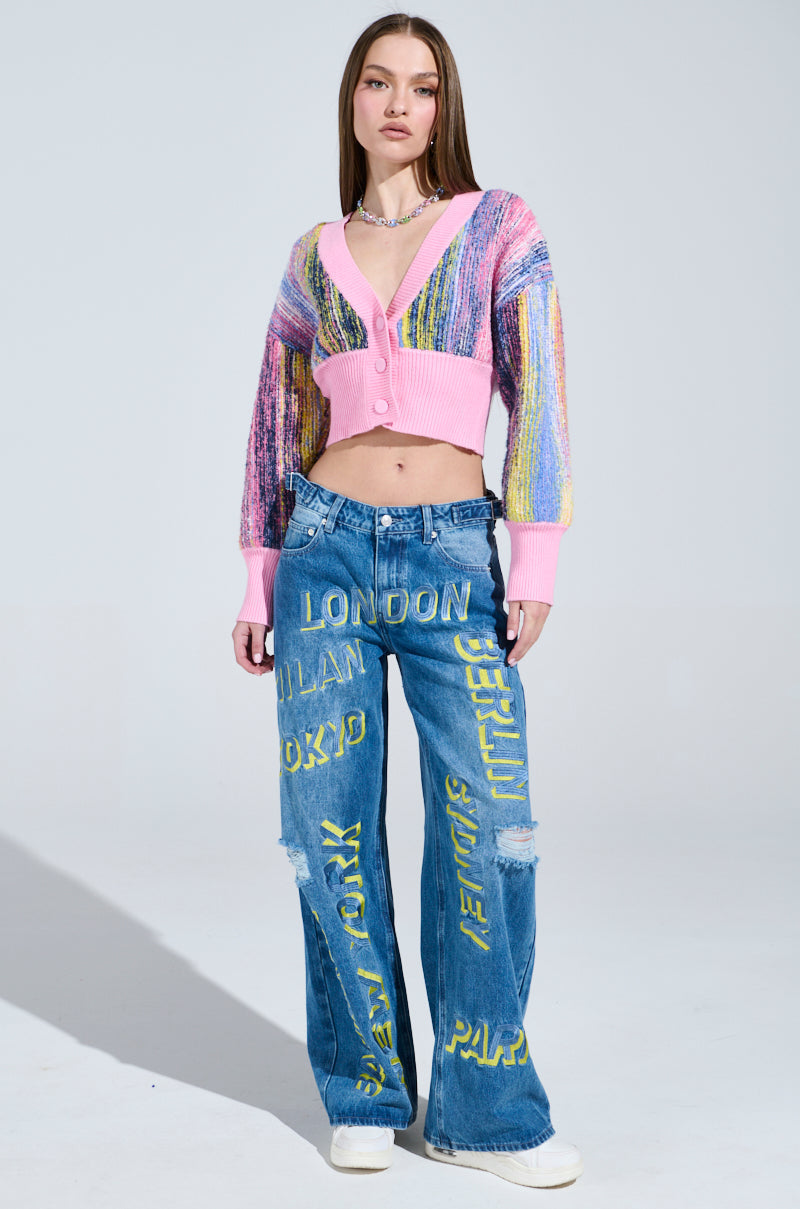 JETSETTER EMBROIDERY WIDE LEG JEANS