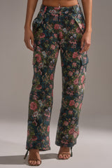 I WANT YOU FLORAL RHINESTONE TROUSER