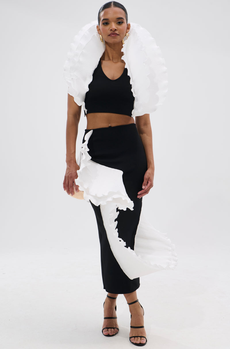 FASHION ICON RUFFLE BANDAGE BLOUSE