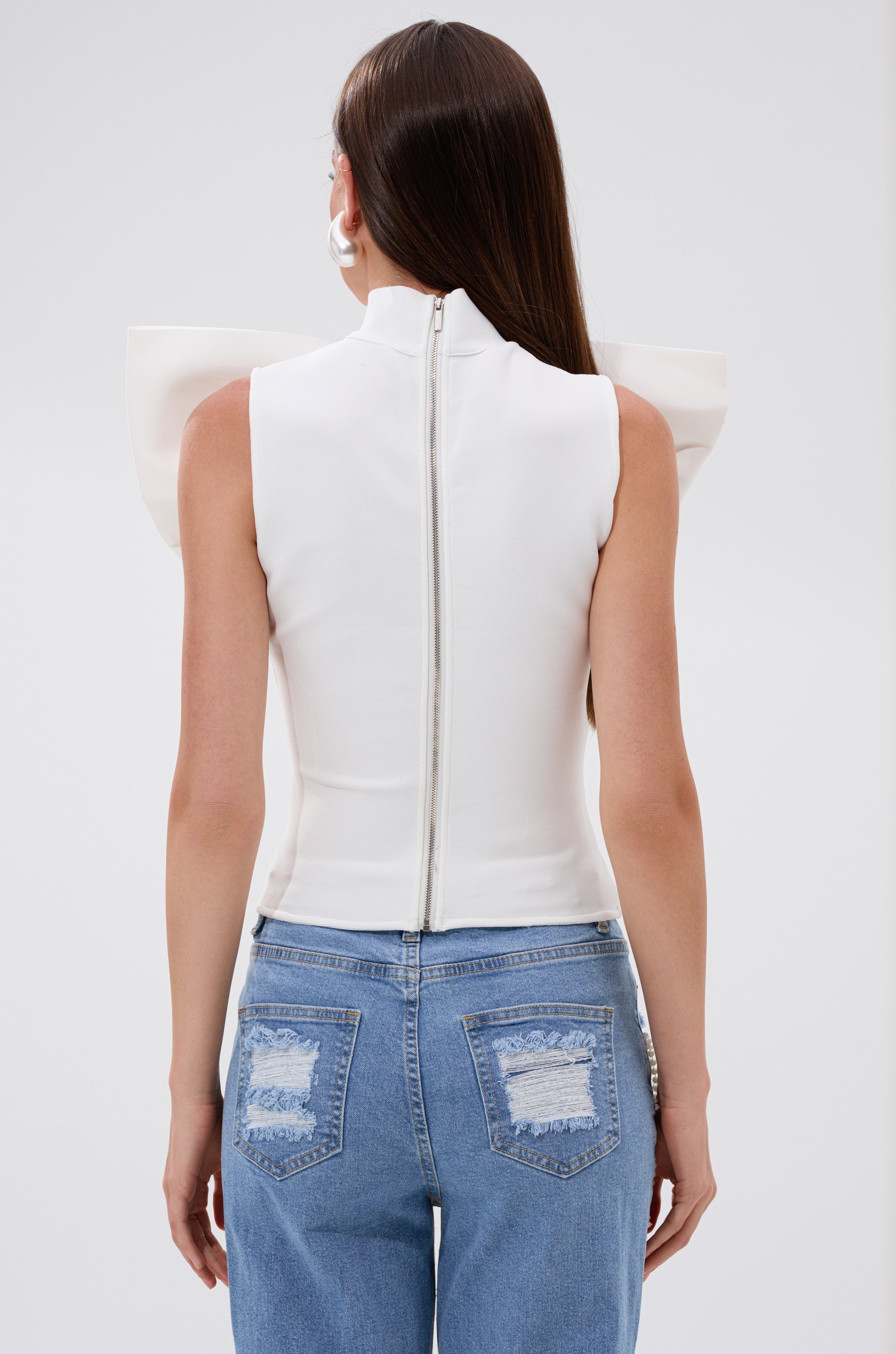 CUTIE BOW TOP IN WHITE