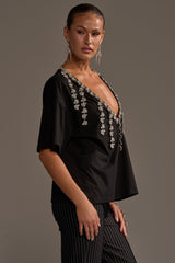 RHINESTONE QUEEN OVERSIZED TEE