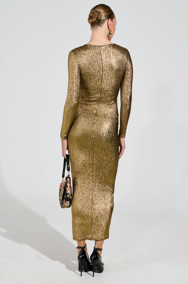 I GOT WHAT YOU LIKE METALLIC MAXI DRESS