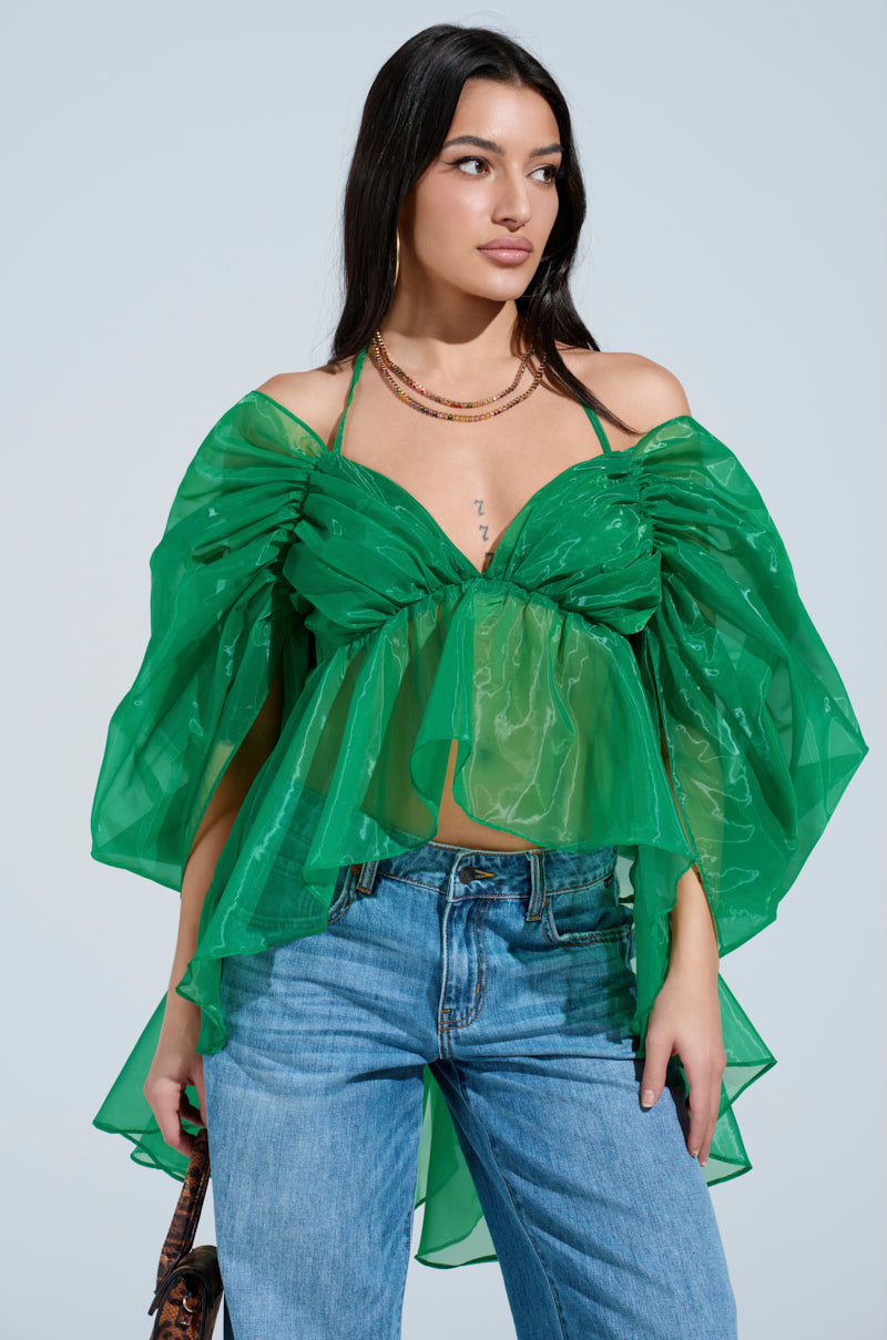 AN ELEGANT EVENING ORGANZA BLOUSE