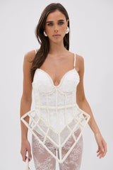 PEARL QUEEN CORSETED CAGE TOP