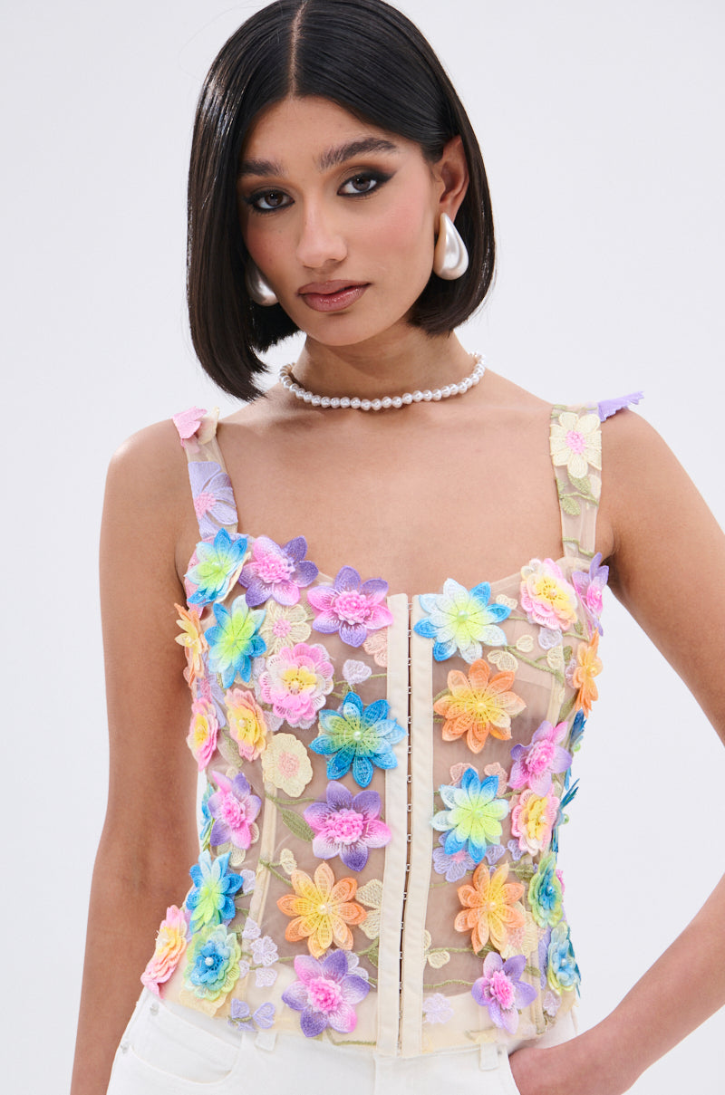 FLOWER POWER SHEER CORSET