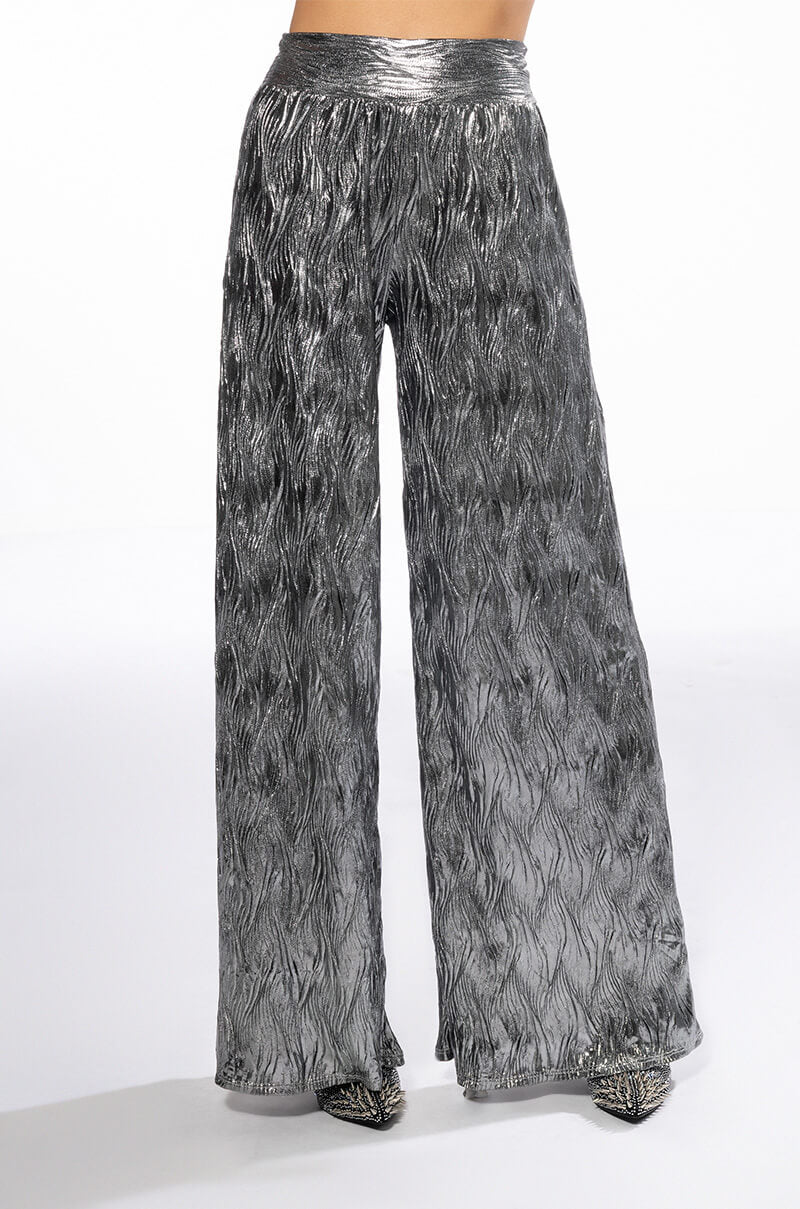 ABOVE ALL METALLIC WIDE LEG PANT