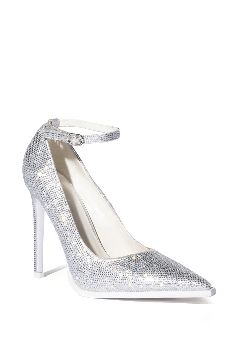 AZALEA WANG BRIE EMBELLISHED PUMP IN SILVER