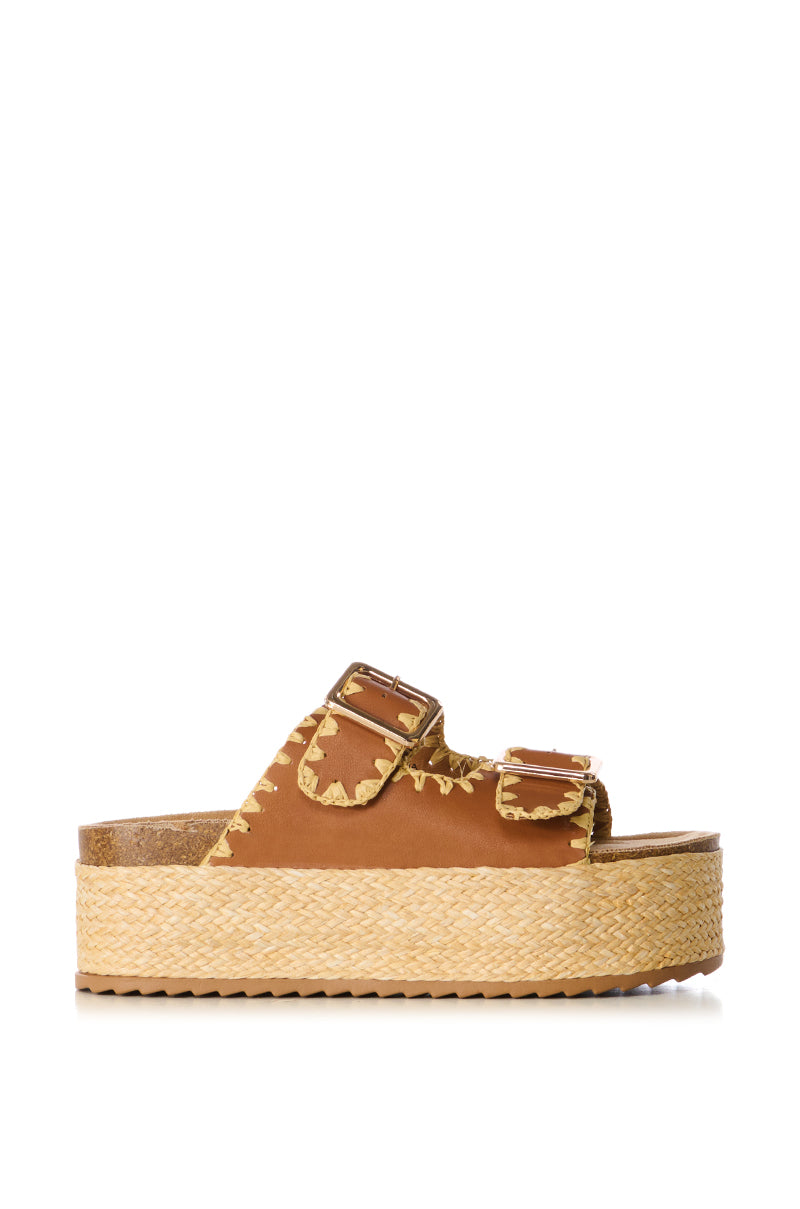 AZALEA WANG CALLUNA TAN FLATFORM SANDAL