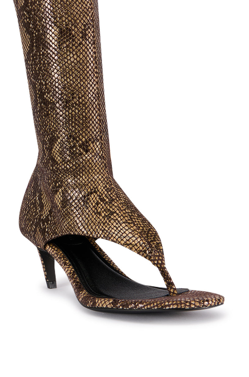 AZALEA WANG CECILE SNAKE OPEN TOE SANDAL BOOT