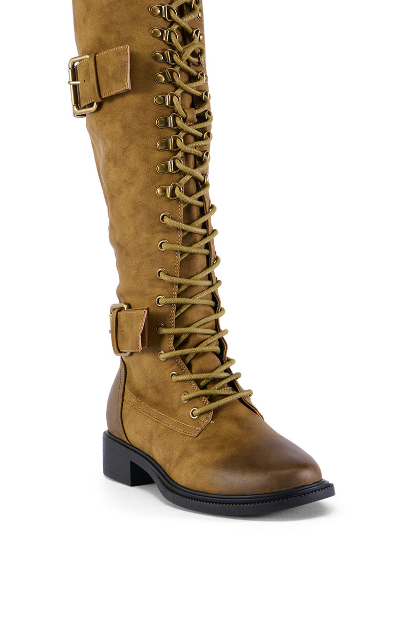 AZALEA WANG EMMOTT LACE UP BOOT