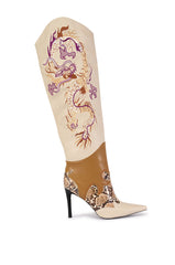 AZALEA WANG ENEAS BROWN SNAKE AND PU WESTERN BOOT