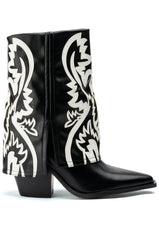 AZALEA WANG ESPERANZA WESTERN BOOTIE IN BLACK WHITE