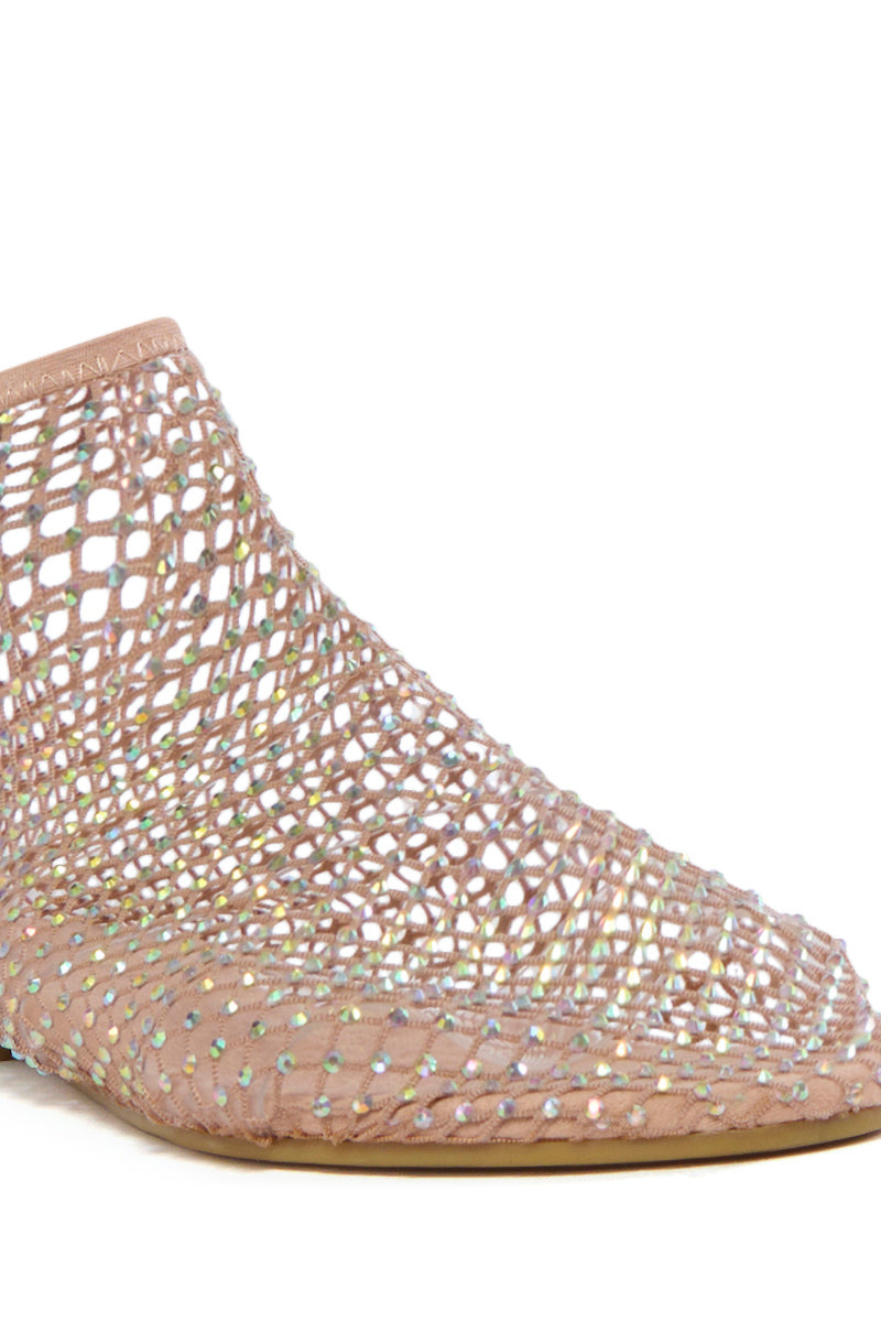 AZALEA WANG HELOISE MESH RHINESTONE FLAT IN NUDE