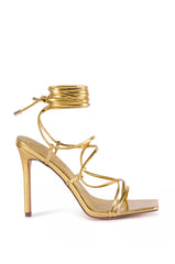 AZALEA WANG LAURA GOLD STILETTO SANDAL