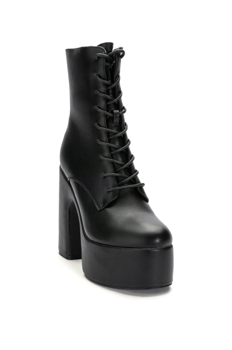 AZALEA WANG ADELYN PU CHUNKY BOOTIE IN BLACK