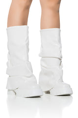 AZALEA WANG MATE MID CALF BOOT IN WHITE