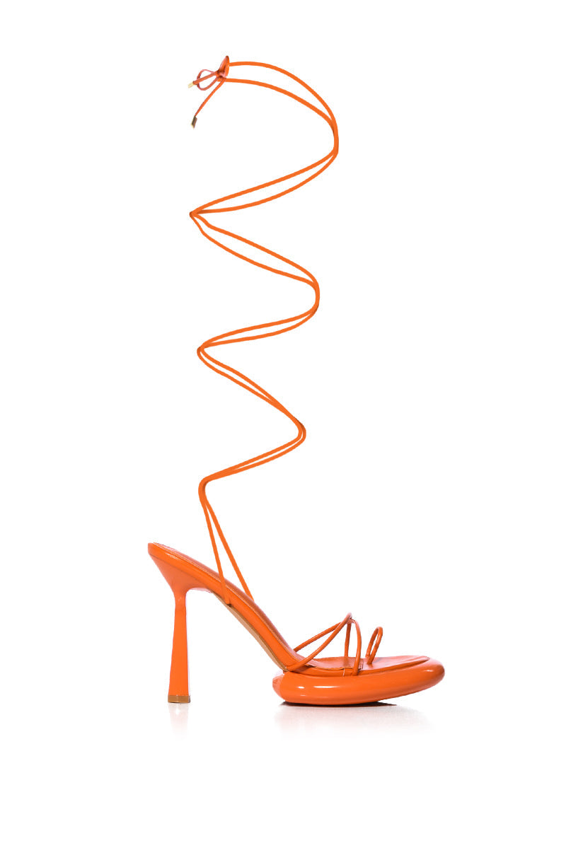AZALEA WANG ACCURATE PATENT SANDAL IN ORANGE