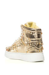 AZALEA WANG NIMBUS GOLD EMBELLISHED HIGH TOP SNEAKER
