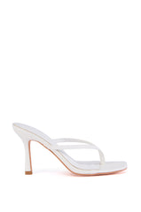 AZALEA WANG RODOLFO WHITE THONG TOE STILETTO SANDAL