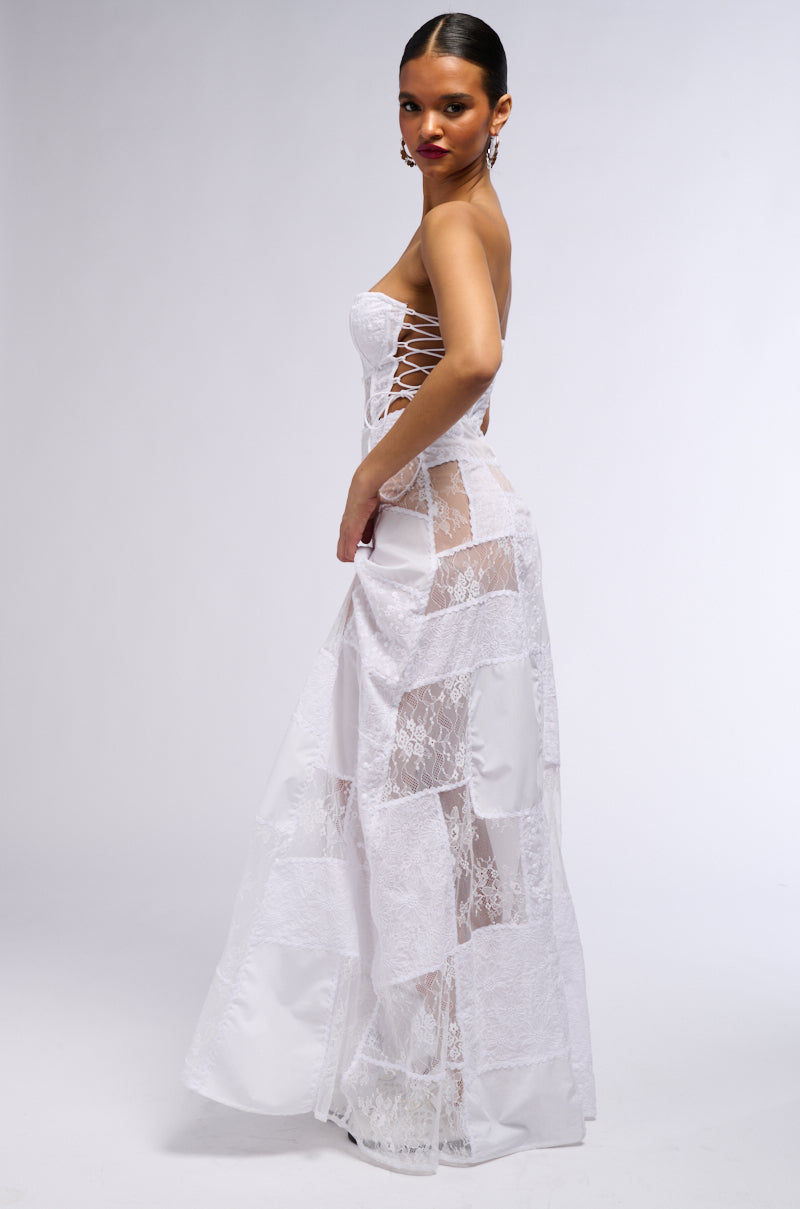 BEACH PLEASE PATCHWORK MAXI DRESS
