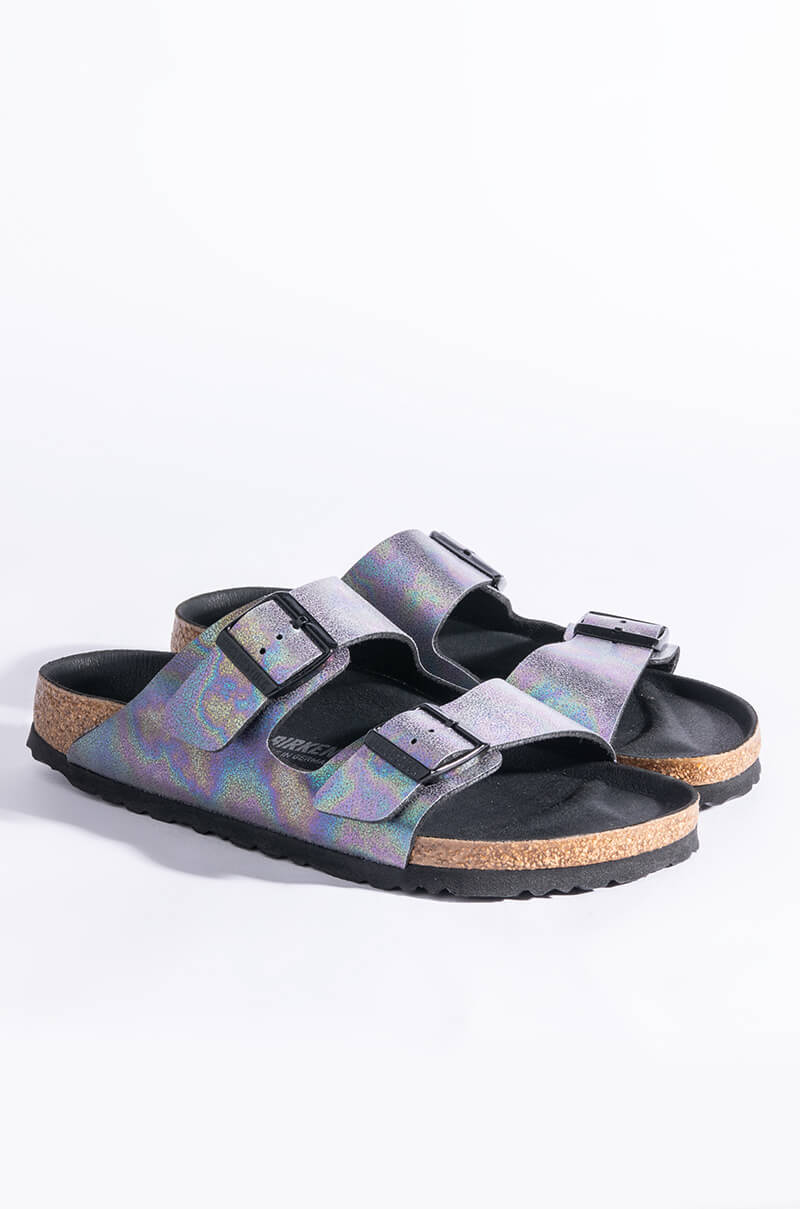 BIRKENSTOCK ARIZONA VEGAN IRIDESCENT MICROFIBER SANDAL