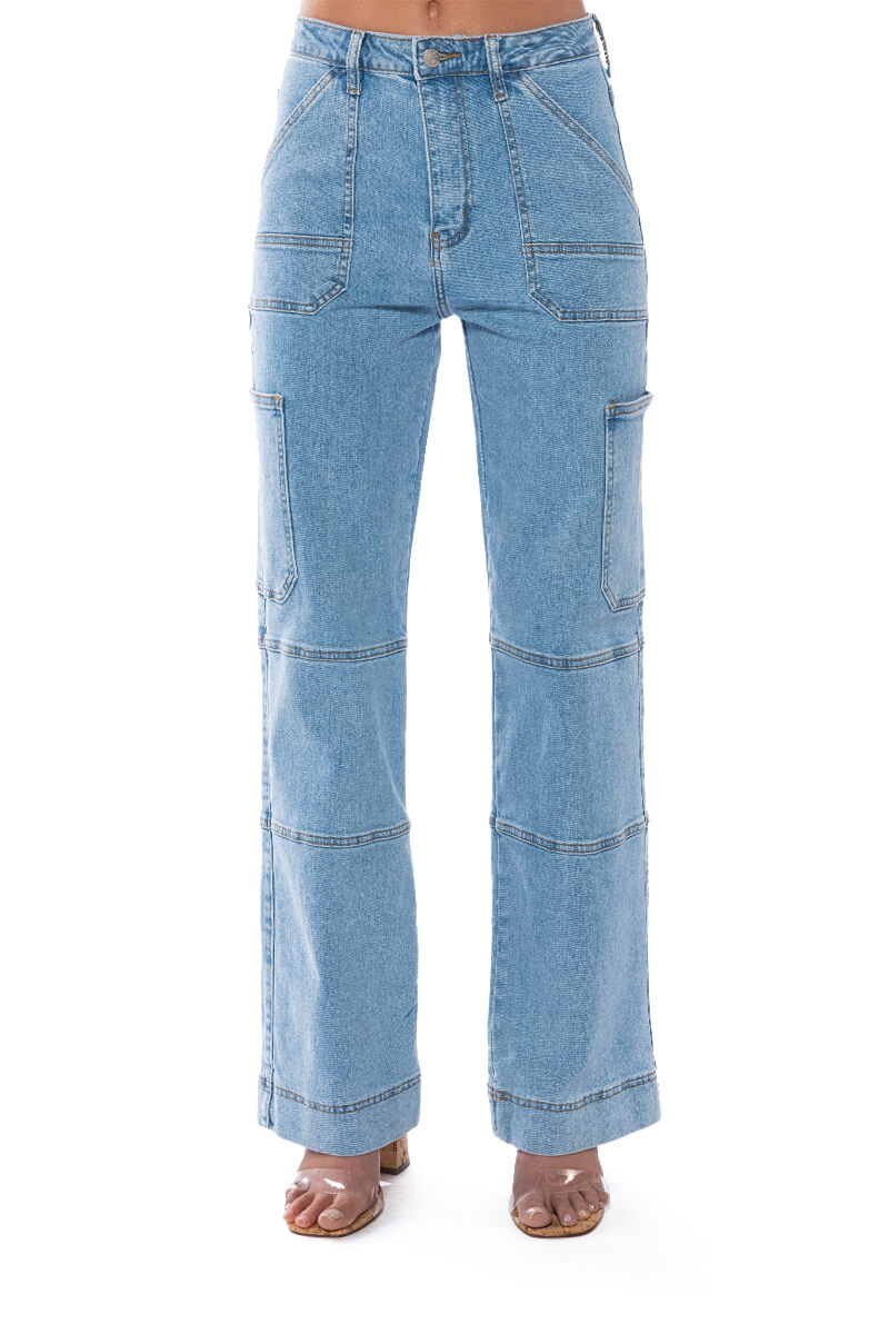 KENDALL WIDE LEG UTILITY JEANS
