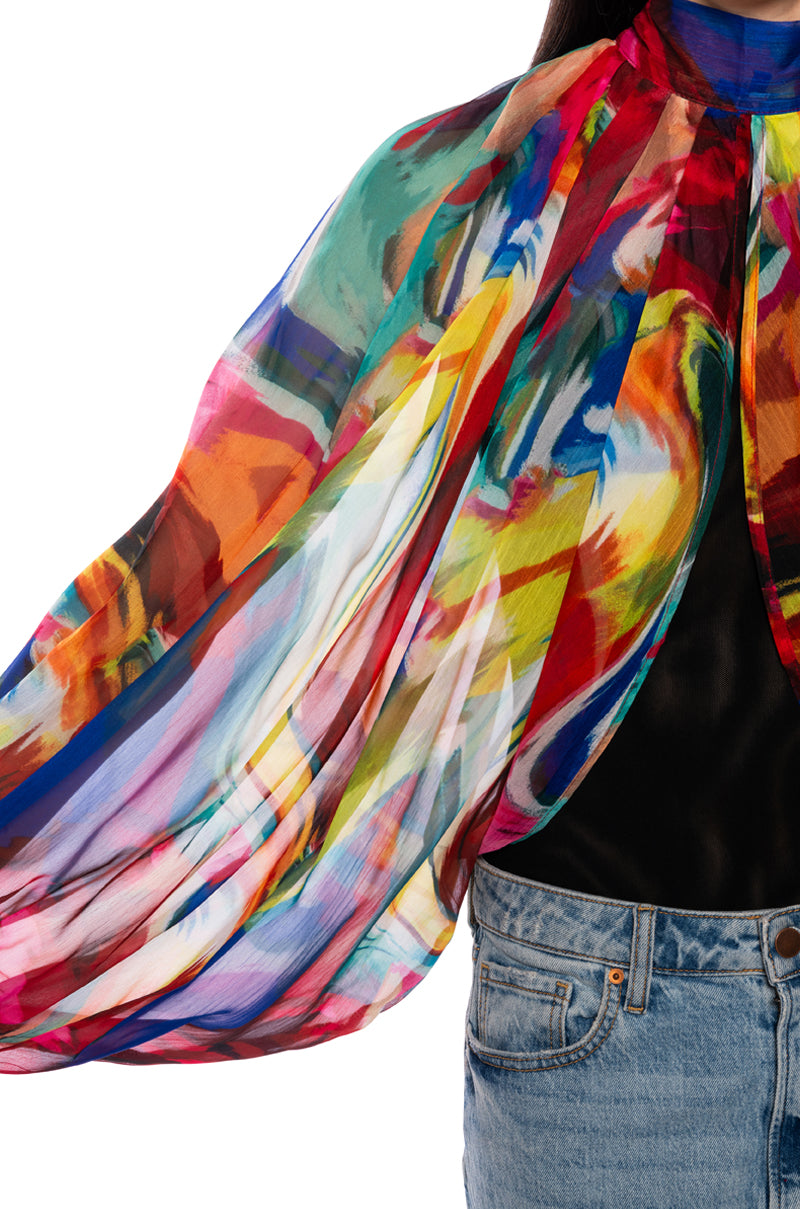 BREEZY NIGHTS PATTERNED BLOUSE