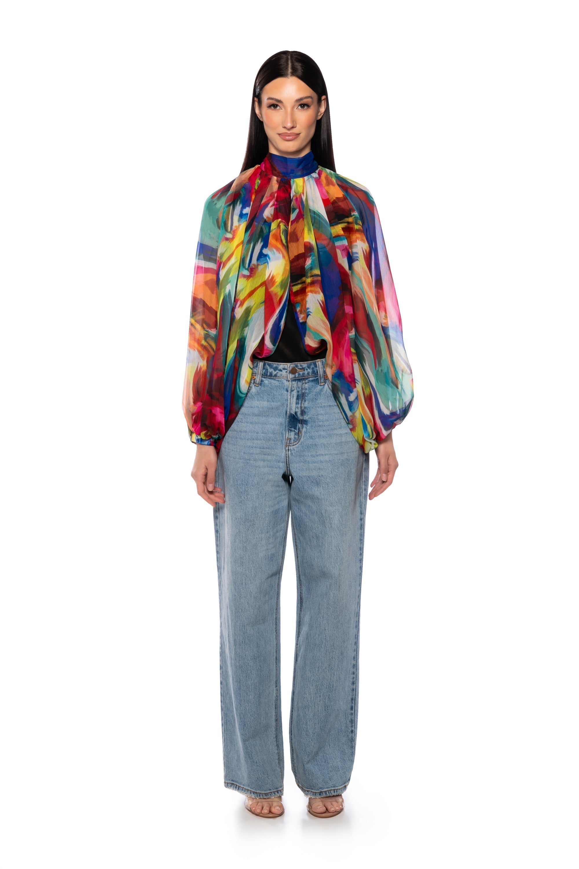 BREEZY NIGHTS PATTERNED BLOUSE