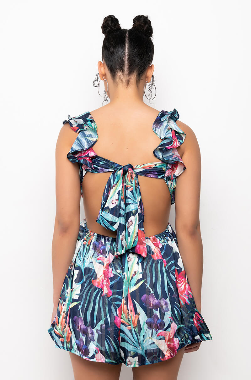 BRUNCH ALERT RUFFLE MINI DRESS