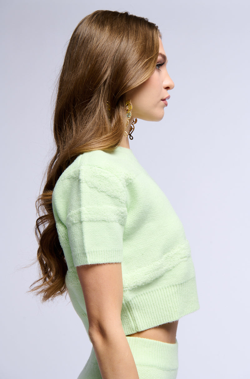 CARISSA COZY KNIT SHORT SLEEVE TOP