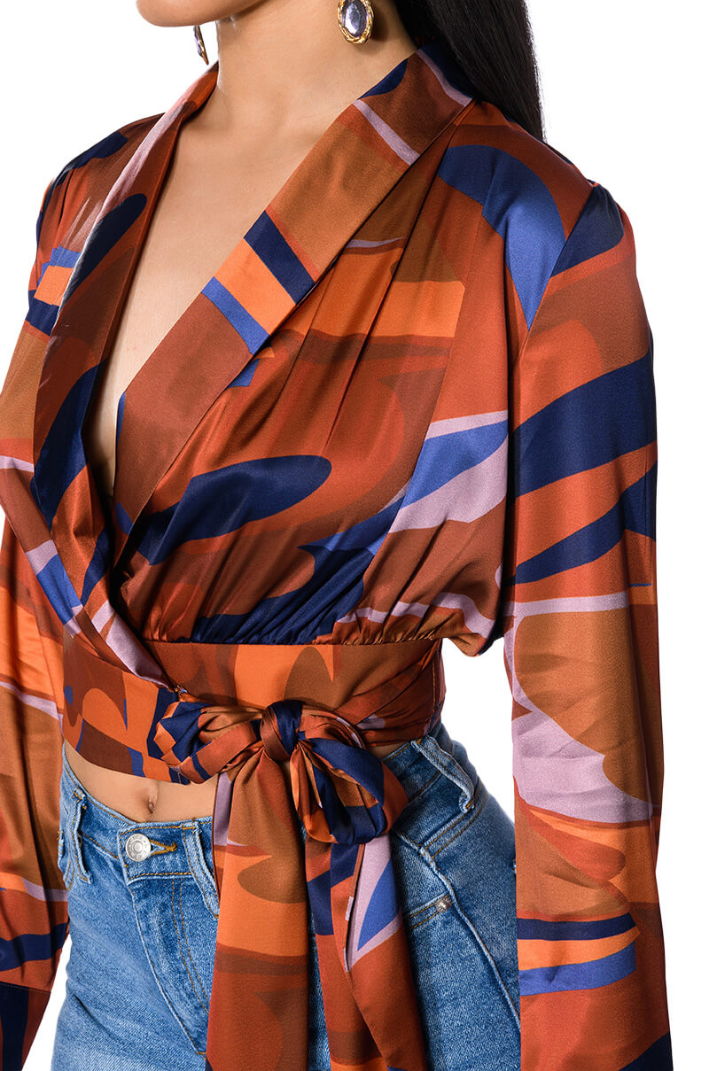 CASABLANCA SATIN PRINTED BLOUSE
