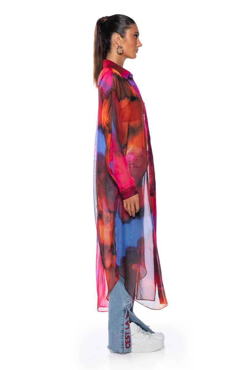 COLOR ME IN PRINTED DUSTER