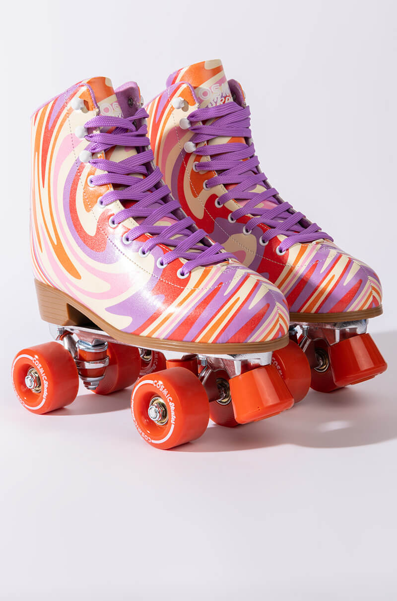 COSMIC SKATES SWIRL PRINT ROLLER SKATES