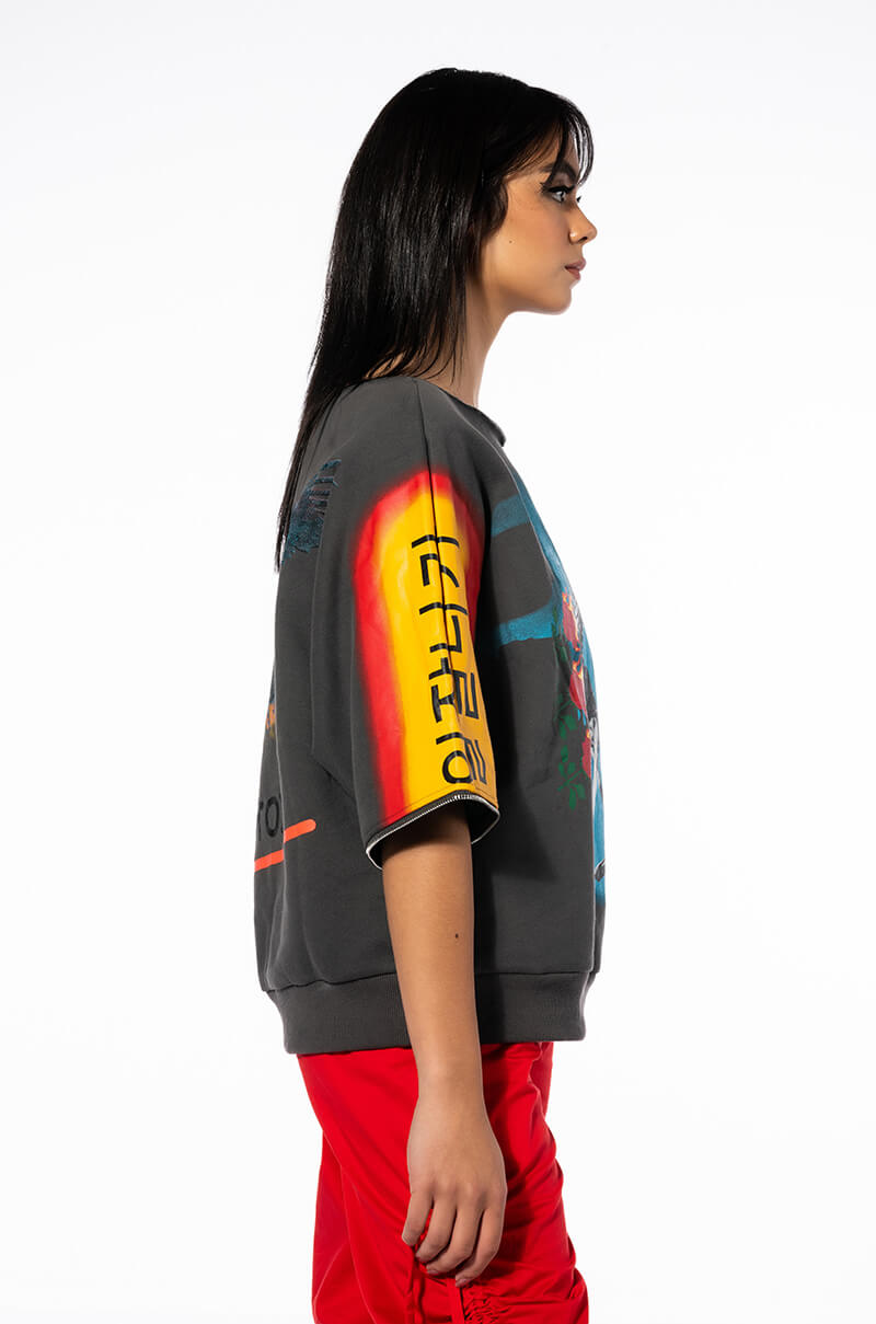 DEEP THOUGHTS OVERSIZED GRAPHIC SWEATSHIRT