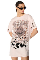 DEF LEPPARD OVERSIZED SHIRT DRESS